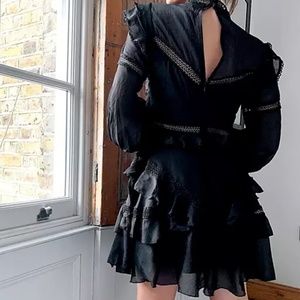ASOS DESIGN Lace Insert Victorianna Mini Dress in Black *NWT*